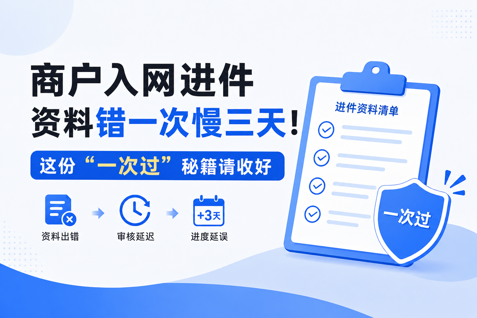 商户入网进件资料错一次慢三天!这份“一次过”秘籍请收好