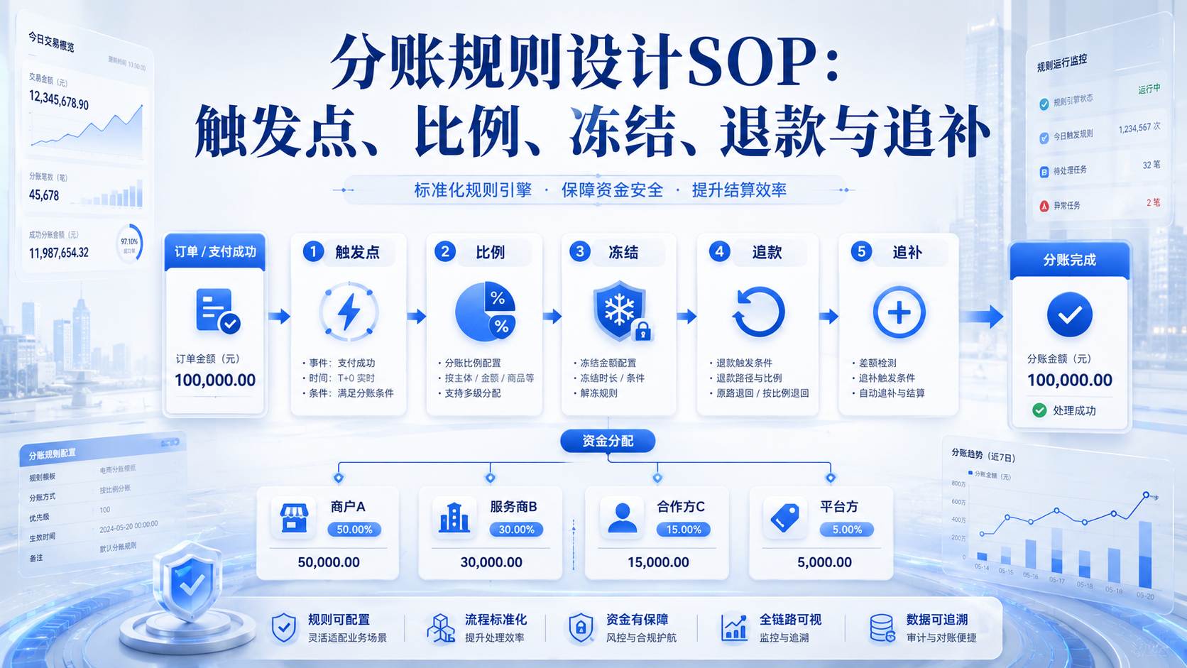 分账规则设计SOP:触发点、比例、冻结、退款完整解析