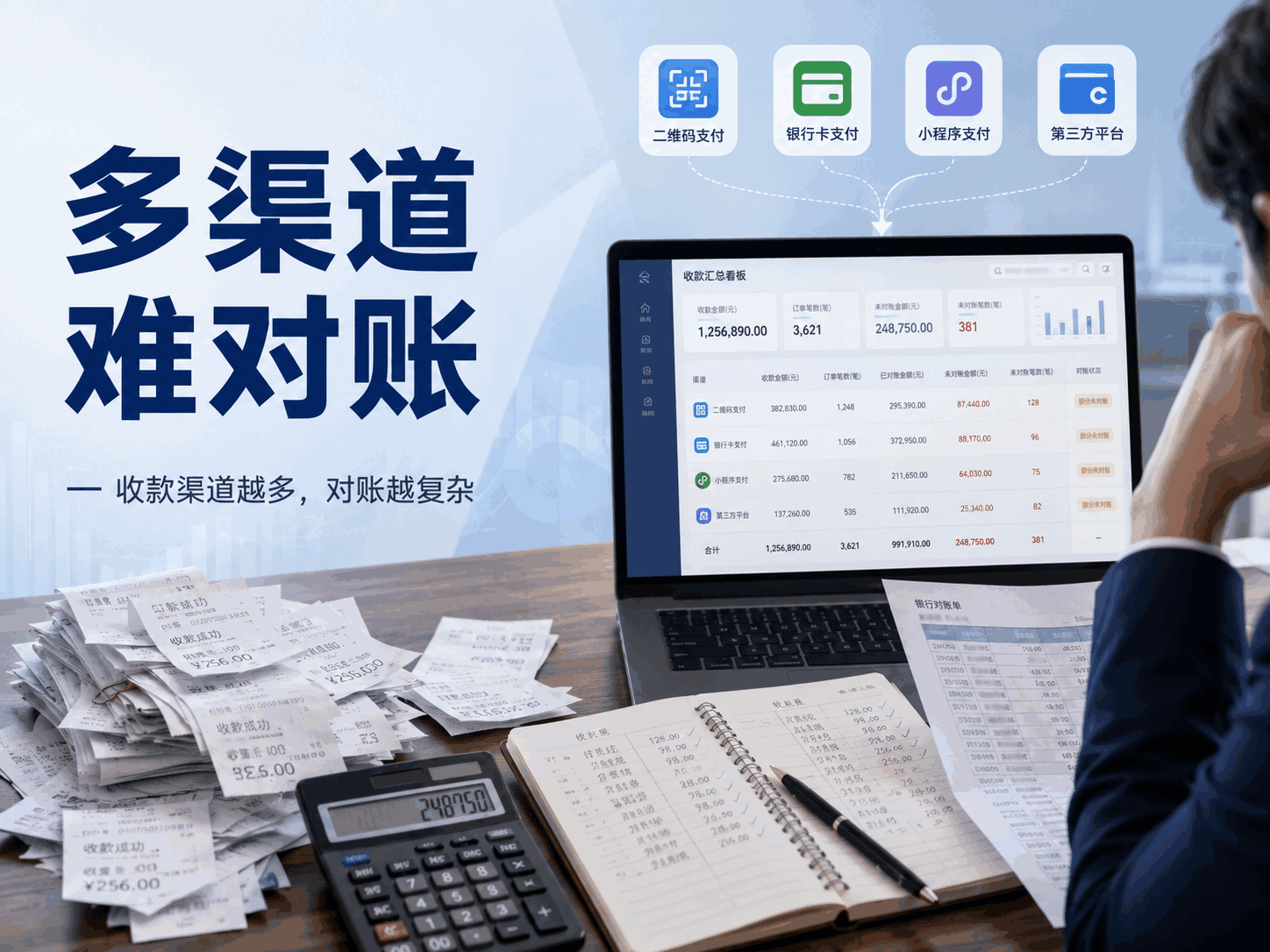 多渠道收款后，财务为什么越来越难对账