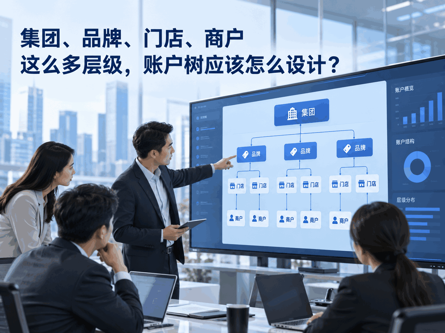 集团、品牌、门店、商户这么多层级，账户树应该怎么设计？
