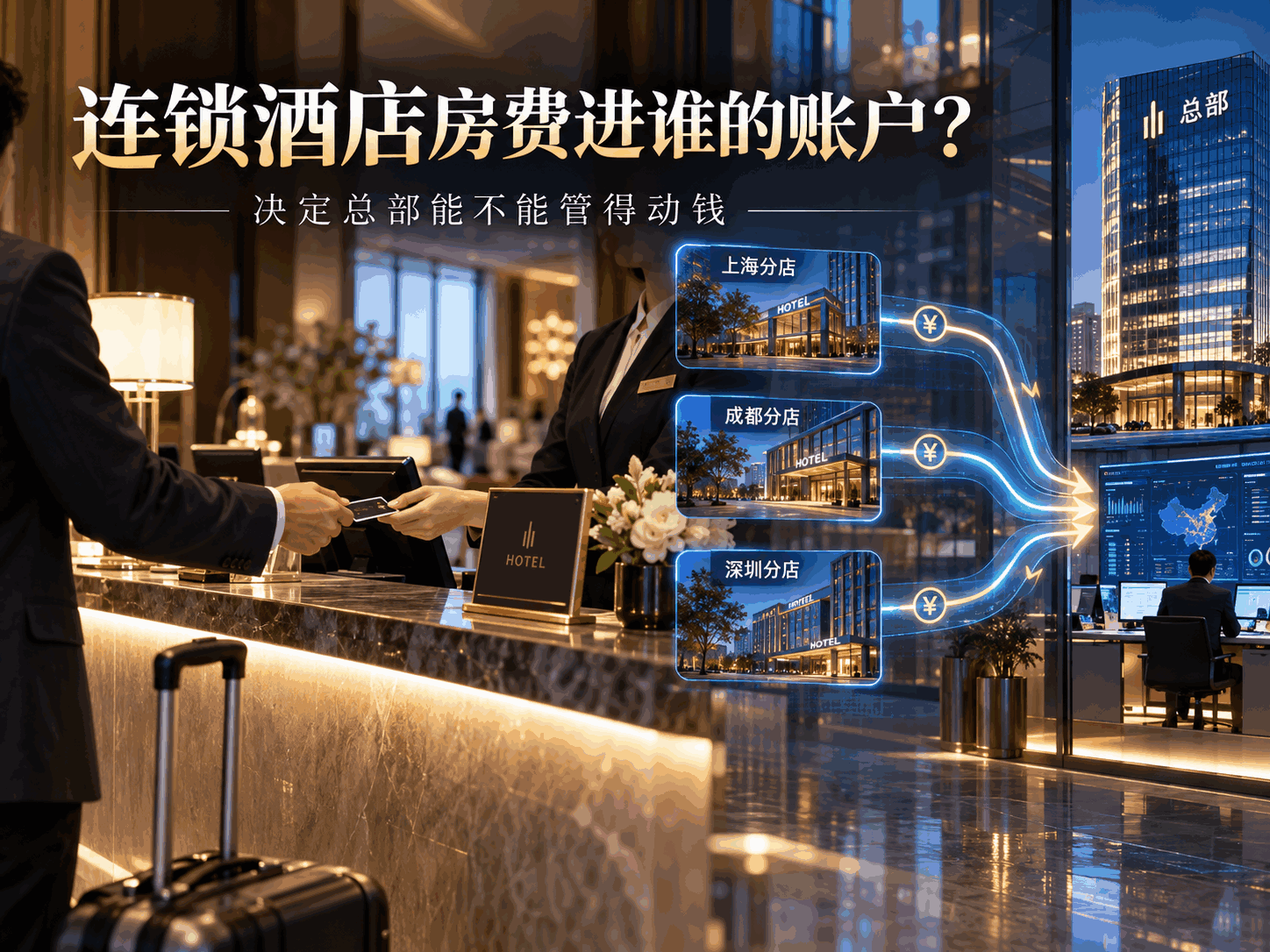 连锁酒店加盟店房费进谁的账户,决定总部能不能管得动钱