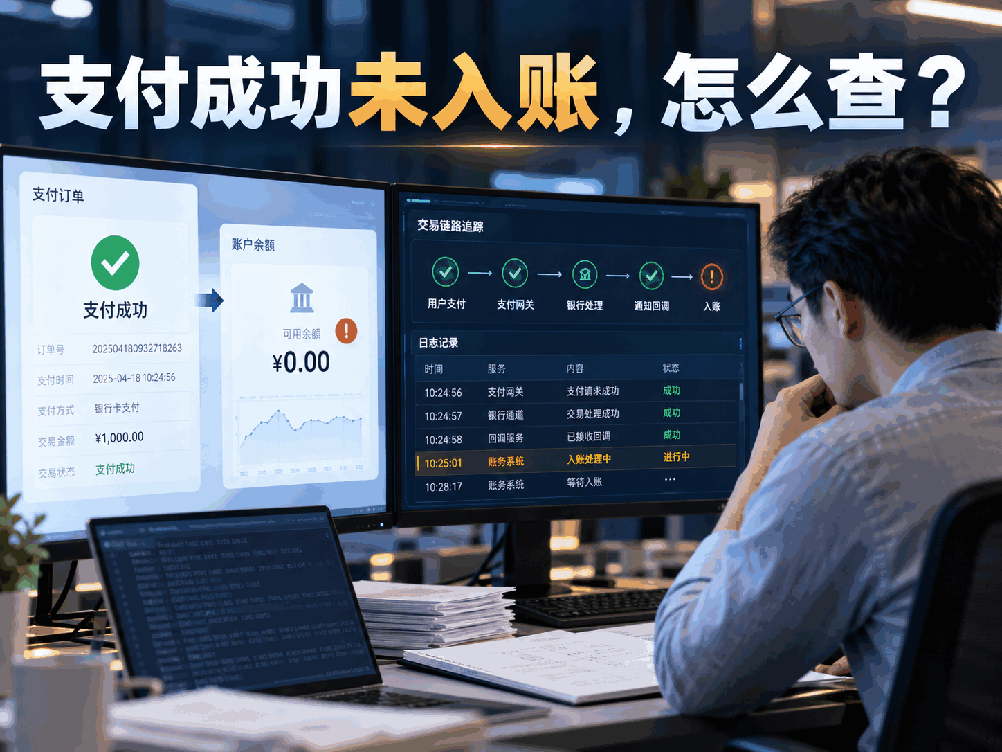 支付成功但账户没有入账,系统应该怎么查?